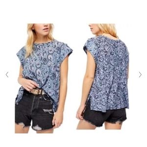 NWT Free People CHAMBRAY COMBO TOP